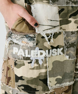 PALEDUSK×AIVER カモボロワイドクォーターパンツ