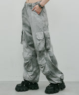 AIVER ムラ染めナイロンカーゴパンツ