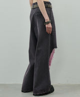 AIVER オーバーダイバギーダメージデニム