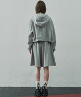 AIVER ヘビーウエイトクロップドフルジップパーカー