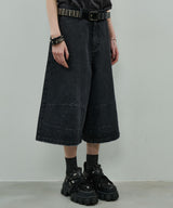 AIVER ワイドクォーターデニムパンツ