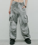 AIVER ムラ染めナイロンカーゴパンツ