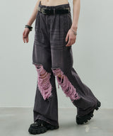 AIVER オーバーダイバギーダメージデニム