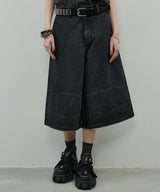 AIVER ワイドクォーターデニムパンツ