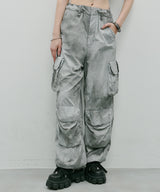 AIVER ムラ染めナイロンカーゴパンツ