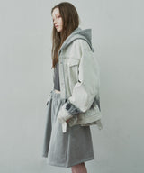 AIVER ヘビーウエイトクロップドフルジップパーカー