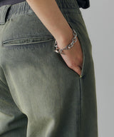 AIVER オーバーダイフレアダメージデニム