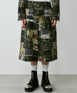 PALEDUSK×AIVER カモボロワイドクォーターパンツ