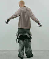 AIVER ムラ染めナイロンボンテージブルゾン