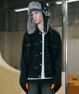 model:H185 B81 W65 H90 着用サイズ:MEDIUM (ブラック)