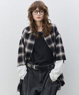 【予約】AIVER ワッフルレイヤードオンブレチェックシャツ