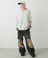 AIVER 30/2ウォッシュ天竺フットボールS/S TEE