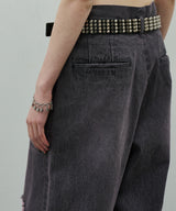 AIVER オーバーダイバギーダメージデニム