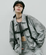 AIVER ムラ染めナイロンボンテージブルゾン