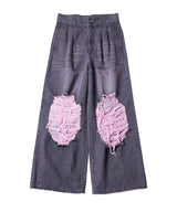 AIVER オーバーダイバギーダメージデニム