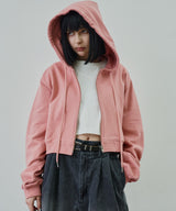 AIVER ヘビーウエイトクロップドフルジップパーカー