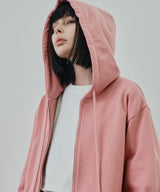 AIVER ヘビーウエイトクロップドフルジップパーカー