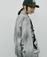 AIVER ムラ染めナイロンボンテージブルゾン