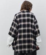 【予約】AIVER ワッフルレイヤードオンブレチェックシャツ