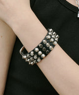 AIVER 3連スタッズレザーバングル