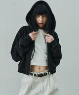 AIVER ヘビーウエイトクロップドフルジップパーカー