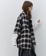 【予約】AIVER ワッフルレイヤードオンブレチェックシャツ