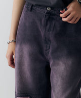 AIVER オーバーダイフレアダメージデニム