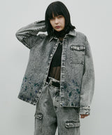 AIVER 硫化ペイントデニムシャツジャケット