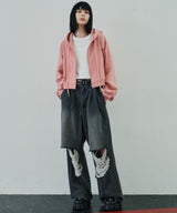 AIVER ヘビーウエイトクロップドフルジップパーカー