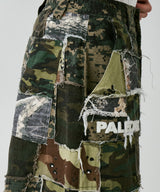 PALEDUSK×AIVER カモボロワイドクォーターパンツ