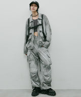 AIVER ムラ染めナイロンボンテージブルゾン