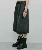 AIVER ワイドクォーターデニムパンツ