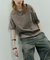 AFF AIVER 16/-ウォッシュ天竺コンパクトルーズS/S TEE