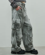 AIVER ムラ染めナイロンカーゴパンツ