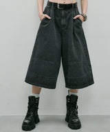 AIVER ワイドクォーターデニムパンツ