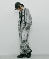 AIVER ムラ染めナイロンボンテージブルゾン