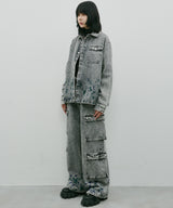 AIVER 硫化ペイントデニムシャツジャケット