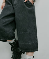 AIVER ワイドクォーターデニムパンツ