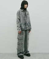 AIVER 硫化ペイントデニムシャツジャケット