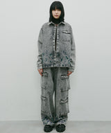 AIVER 硫化ペイントデニムシャツジャケット