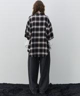【予約】AIVER ワッフルレイヤードオンブレチェックシャツ