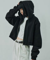 AIVER ヘビーウエイトクロップドフルジップパーカー