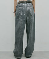 AIVER ペンキ加工バギーデニム