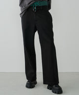 AIVER レイヤードバギーデニムスラックス