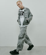 AIVER ムラ染めナイロンボンテージブルゾン