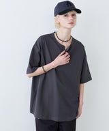 AFF AIVER 16/-ウォッシュ天竺スキッパーS/S TEE