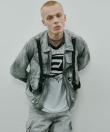 AIVER ムラ染めナイロンボンテージブルゾン