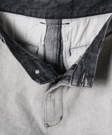 AIVER フェードブリーチクォーターデニムパンツ