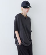 AFF AIVER 16/-ウォッシュ天竺スキッパーS/S TEE