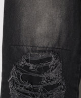 AIVER オーバーダイフレアダメージデニム